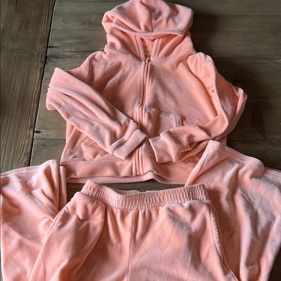 btween Other - btween Kids Matching Set in Peach, fleece hoodie and pants, Size 7